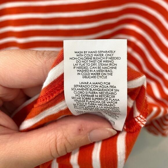 CABI | Orange White Stripe Cotton Top | Size XS - Picture 7 of 7
